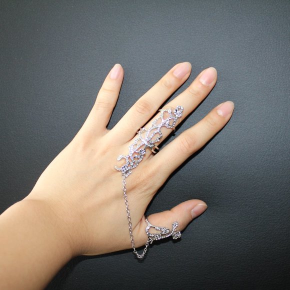 Silver chain adjustable ring - Picture 2 of 2